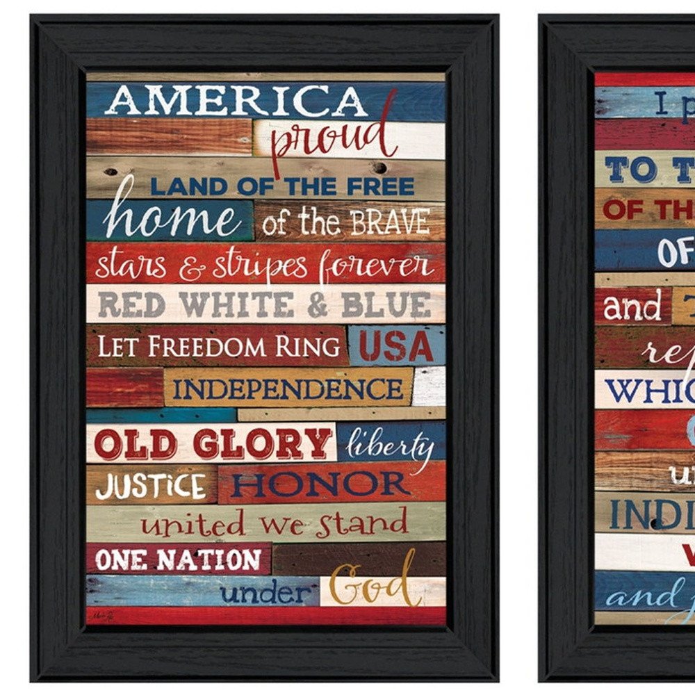 Set Of Two America Proud I Black Framed Print Wall Art HomeRoots