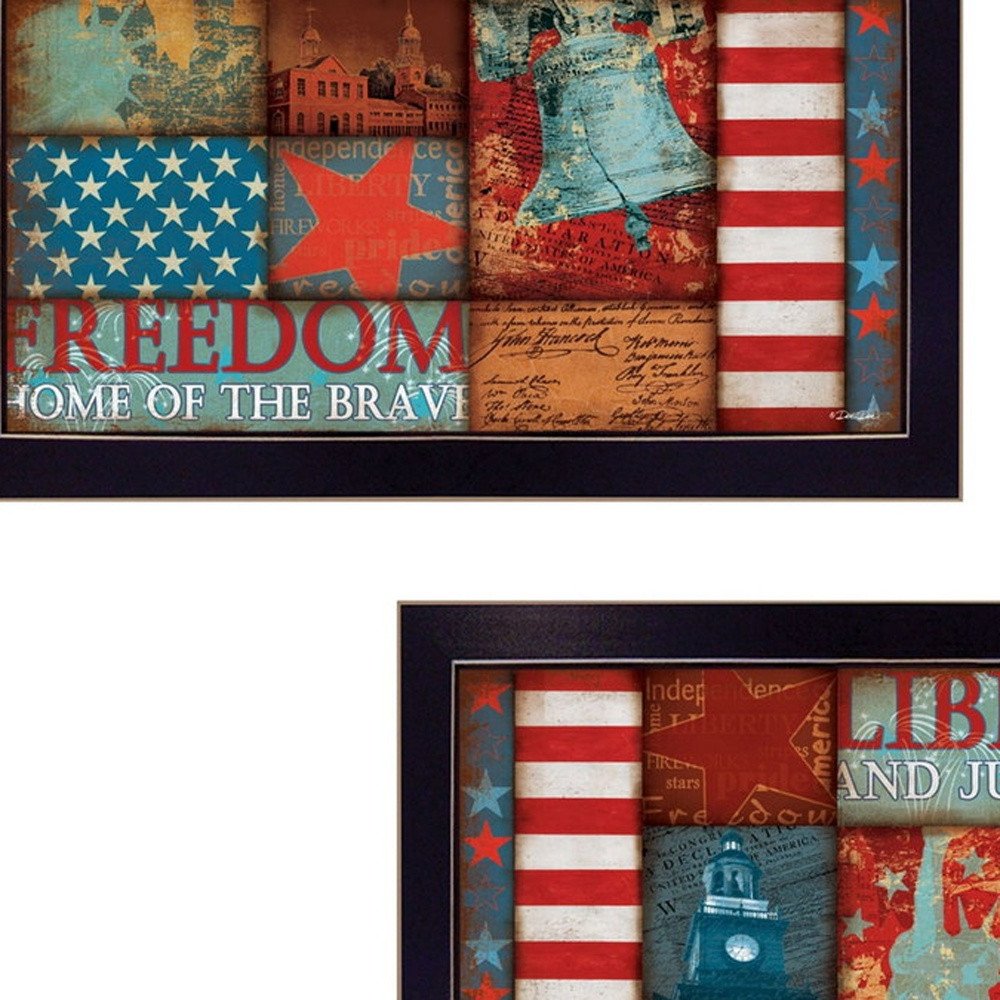 Set Of Two Liberty and Freedom Black Framed Print Wall Art HomeRoots