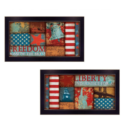 Set Of Two Liberty and Freedom Black Framed Print Wall Art HomeRoots