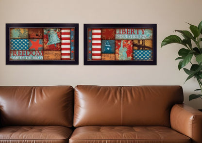 Set Of Two Liberty and Freedom Black Framed Print Wall Art HomeRoots