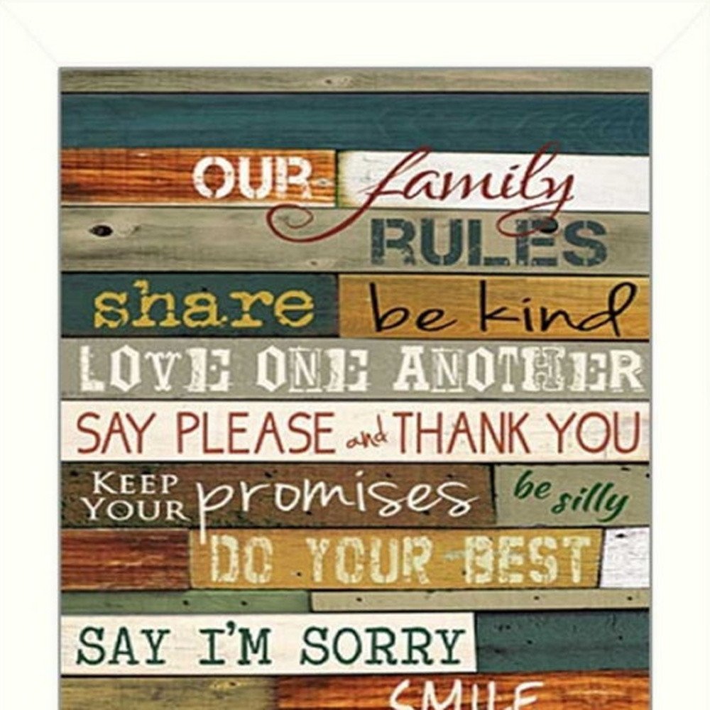 Set Of Two Family and Man Cave Rules 2 White Framed Print Wall Art HomeRoots