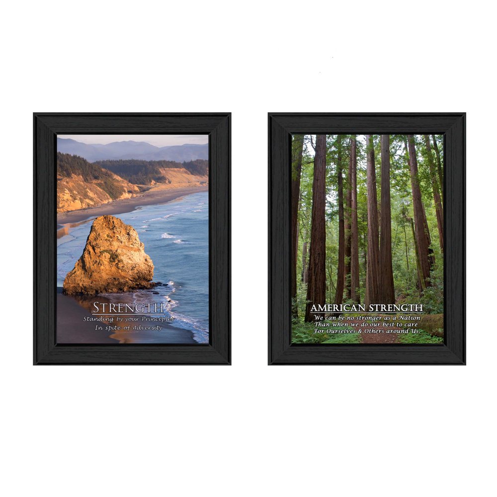 Set Of Two Strength 1 Black Framed Print Wall Art HomeRoots