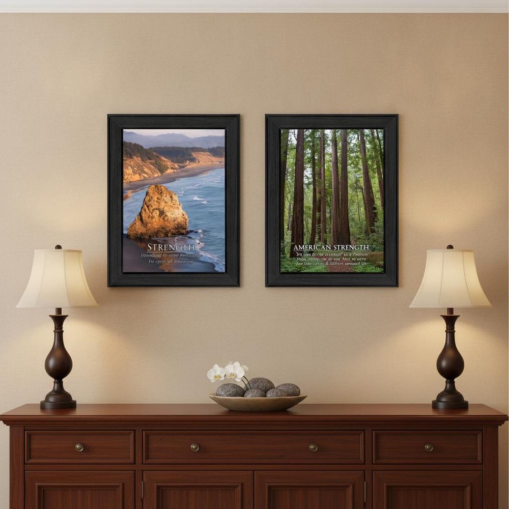 Set Of Two Strength 1 Black Framed Print Wall Art HomeRoots