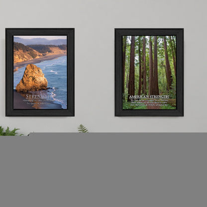 Set Of Two Strength 1 Black Framed Print Wall Art HomeRoots
