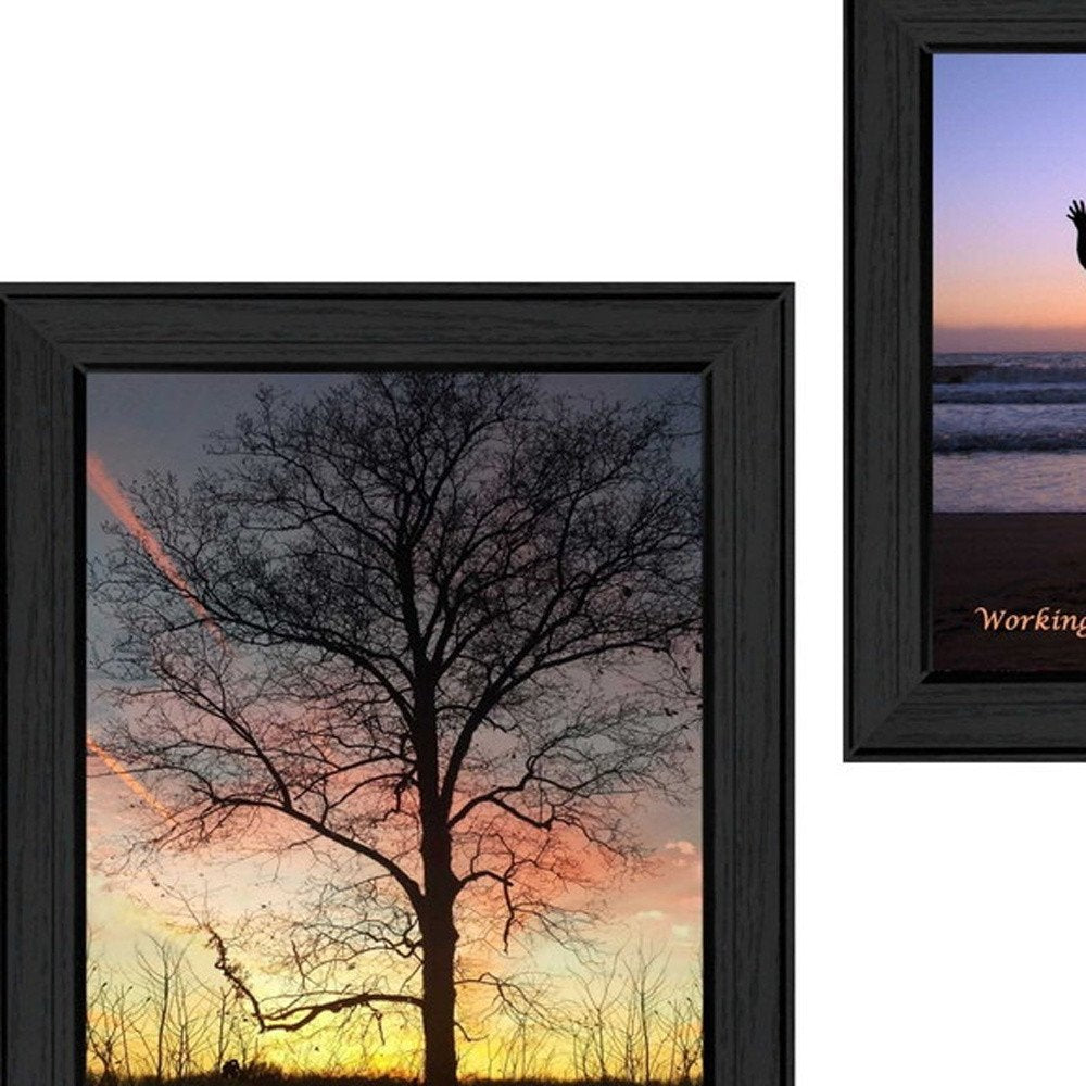 Set Of Two Passion and Teamwork Black Framed Print Wall Art HomeRoots
