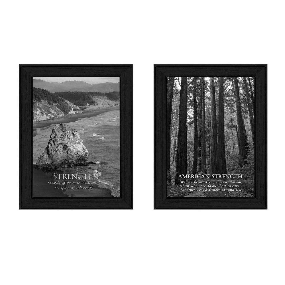 Set Of Two Strength 2 Black Framed Print Wall Art HomeRoots