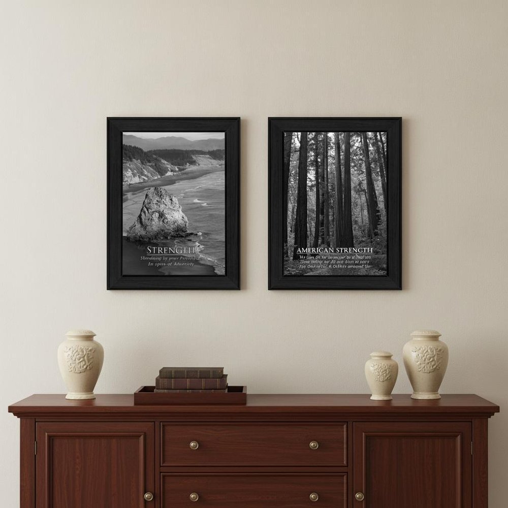 Set Of Two Strength 2 Black Framed Print Wall Art HomeRoots