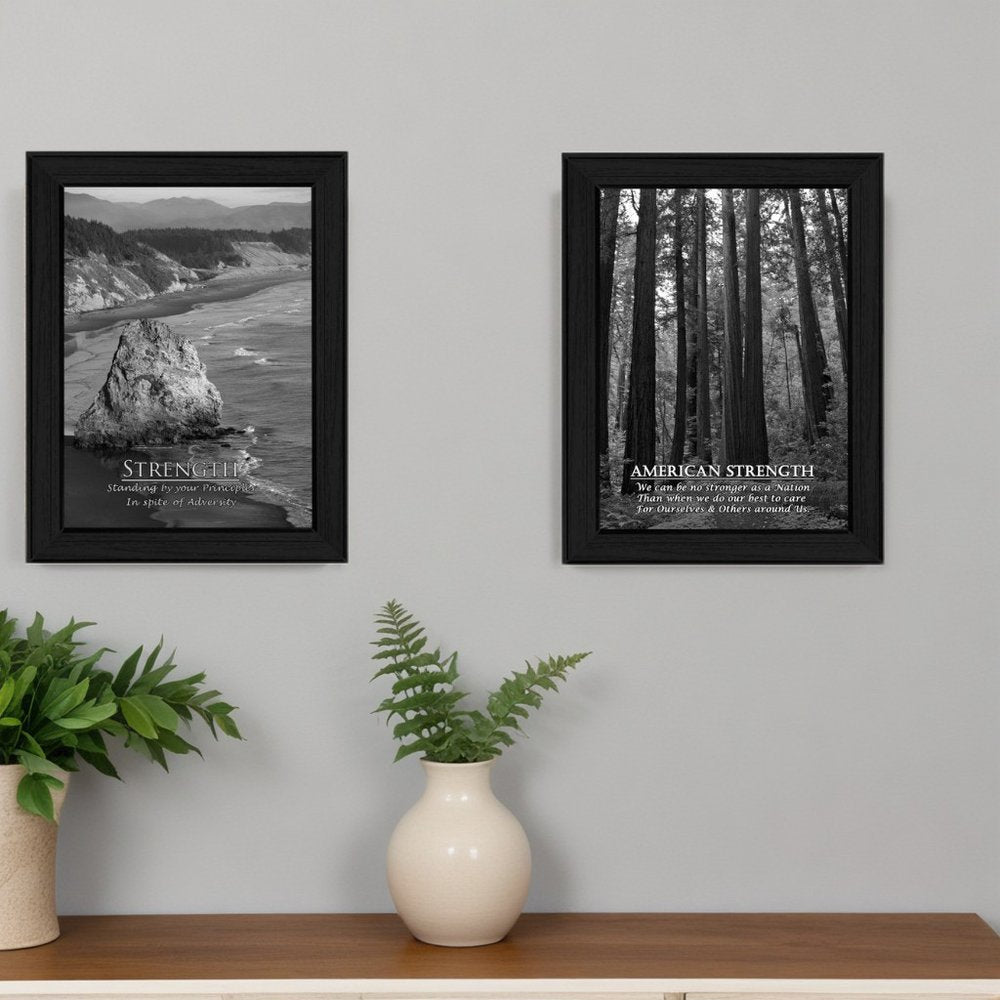 Set Of Two Strength 2 Black Framed Print Wall Art HomeRoots
