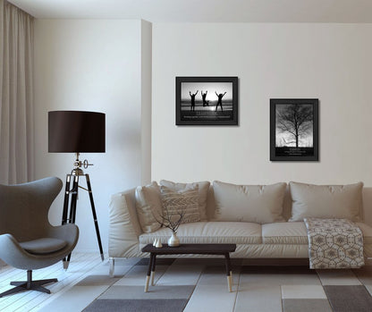 Set Of Two Passion and Teamwork Black Framed Print Wall Art HomeRoots