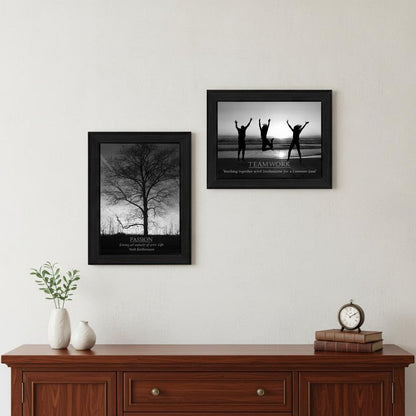 Set Of Two Passion and Teamwork Black Framed Print Wall Art HomeRoots