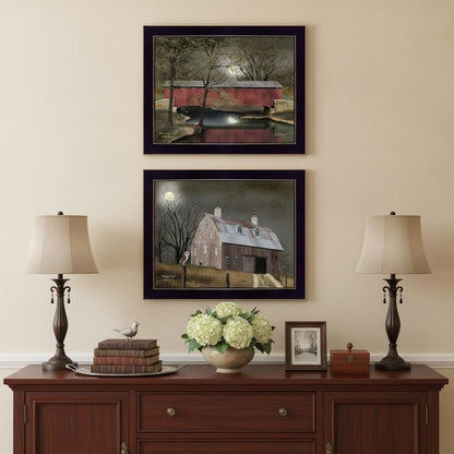 Set Of Two Midnight Moon Black Framed Print Wall Art HomeRoots
