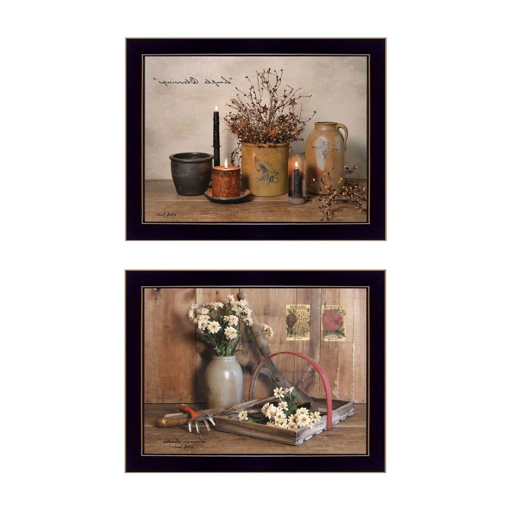 Set Of Two Simple Blessings Black Framed Print Wall Art HomeRoots