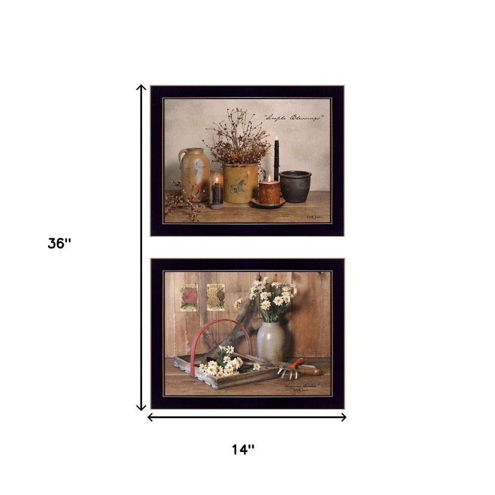 Set Of Two Simple Blessings Black Framed Print Wall Art HomeRoots