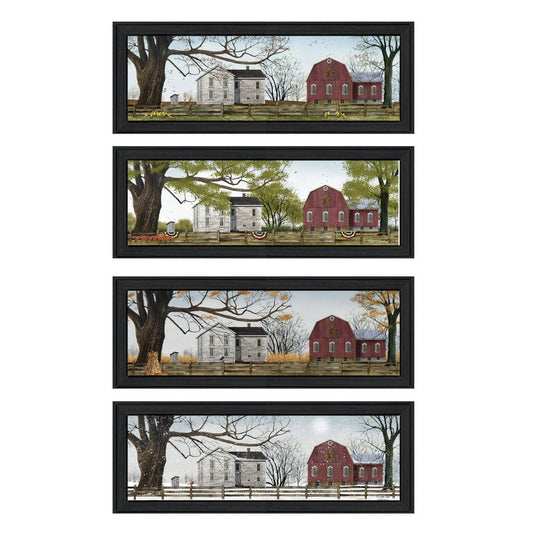 Set Of Four Four Seasons Collection II 2 Black Framed Print Wall Art HomeRoots
