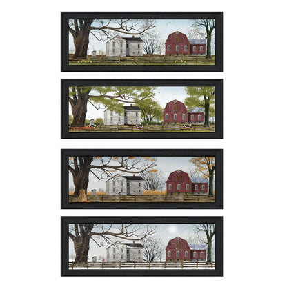 Set Of Four Four Seasons Collection II 2 Black Framed Print Wall Art HomeRoots