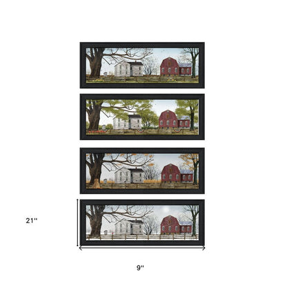 Set Of Four Four Seasons Collection II 2 Black Framed Print Wall Art HomeRoots