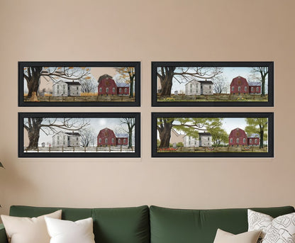 Set Of Four Four Seasons Collection II 2 Black Framed Print Wall Art HomeRoots