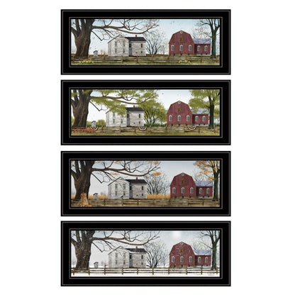 Set Of Four Four Seasons Collection II 3 Black Framed Print Wall Art HomeRoots