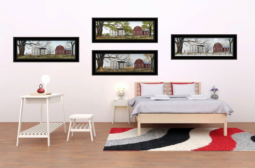 Set Of Four Four Seasons Collection II 3 Black Framed Print Wall Art HomeRoots