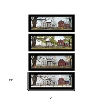 Set Of Four Four Seasons Collection II 3 Black Framed Print Wall Art HomeRoots