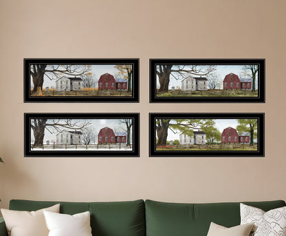 Set Of Four Four Seasons Collection II 3 Black Framed Print Wall Art HomeRoots