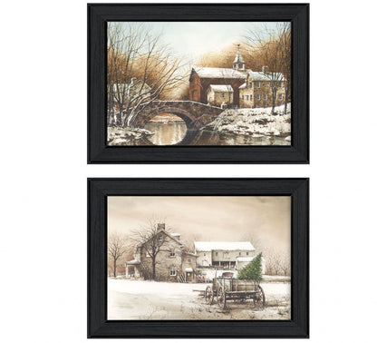 Set Of Two Winter Reflections Black Framed Print Wall Art HomeRoots