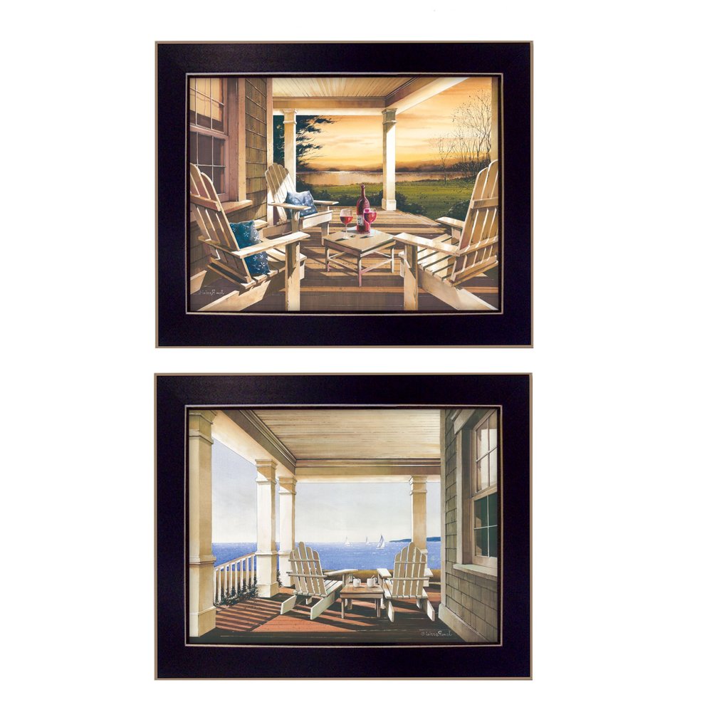 Set Of Two Veranda Views Black Framed Print Wall Art HomeRoots