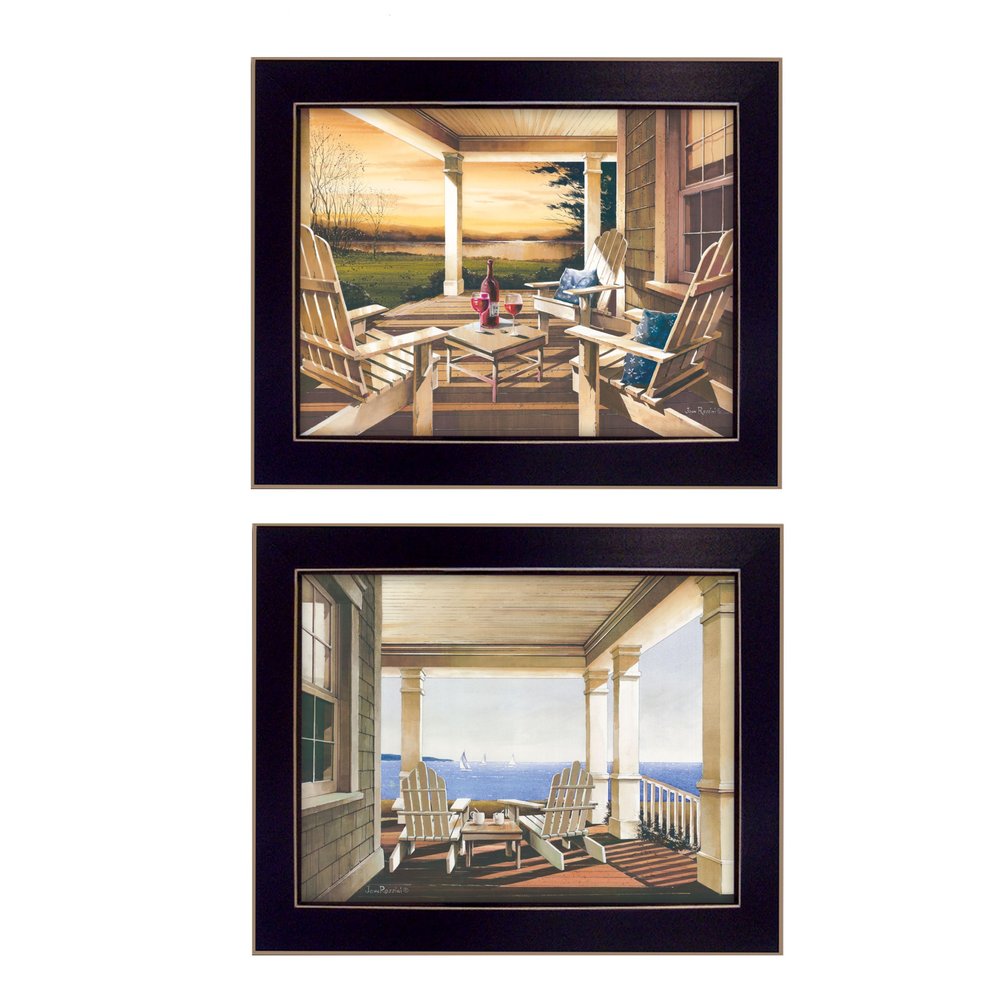 Set Of Two Veranda Views Black Framed Print Wall Art HomeRoots