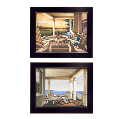 Set Of Two Veranda Views Black Framed Print Wall Art HomeRoots