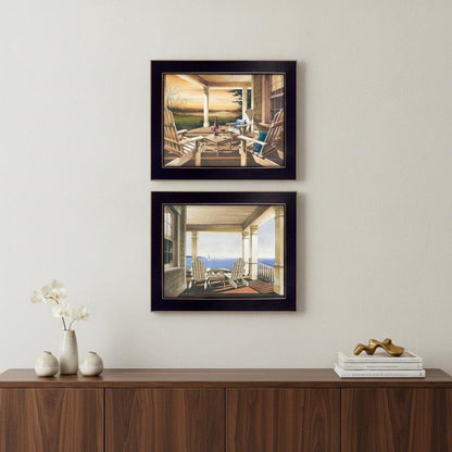 Set Of Two Veranda Views Black Framed Print Wall Art HomeRoots