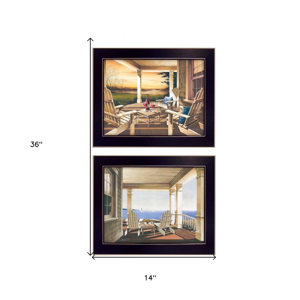 Set Of Two Veranda Views Black Framed Print Wall Art HomeRoots