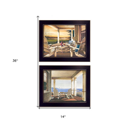 Set Of Two Veranda Views Black Framed Print Wall Art HomeRoots