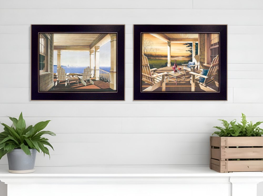 Set Of Two Veranda Views Black Framed Print Wall Art HomeRoots