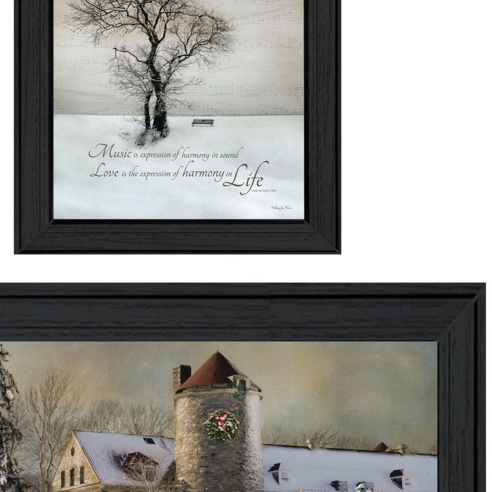 Set Of Two Winter Harmony Collection Black Framed Wall Art — view 3