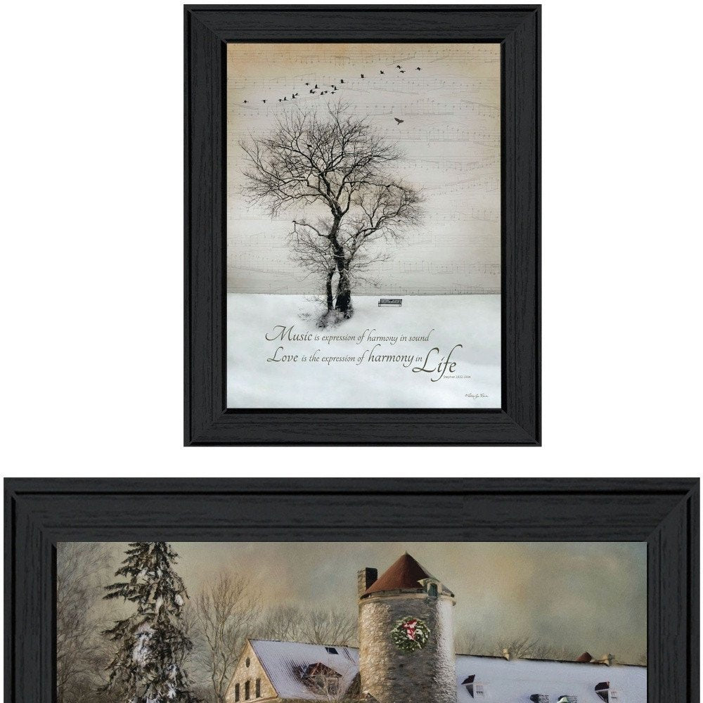 Set Of Two Winter Harmony Collection Black Framed Wall Art — view 4