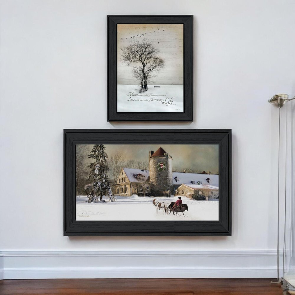 Set Of Two Winter Harmony Collection Black Framed Wall Art — view 5