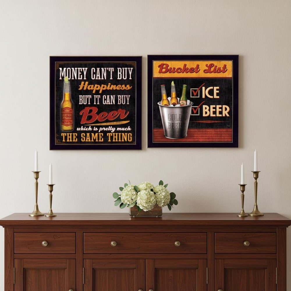 Set Of Two Bucket List Black Framed Print Wall Art — view 4