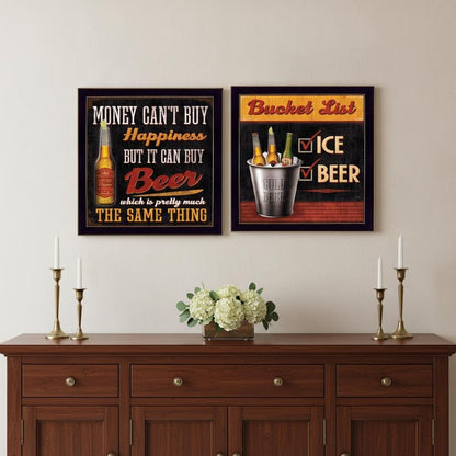 Set Of Two Bucket List Black Framed Print Wall Art