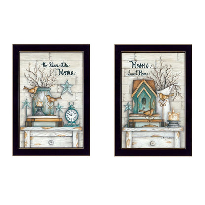 Set Of Two Home Sweet Home 1 Black Framed Wall Art