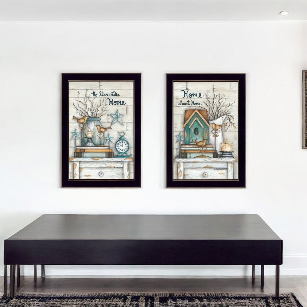 Set Of Two Home Sweet Home 1 Black Framed Wall Art — view 5