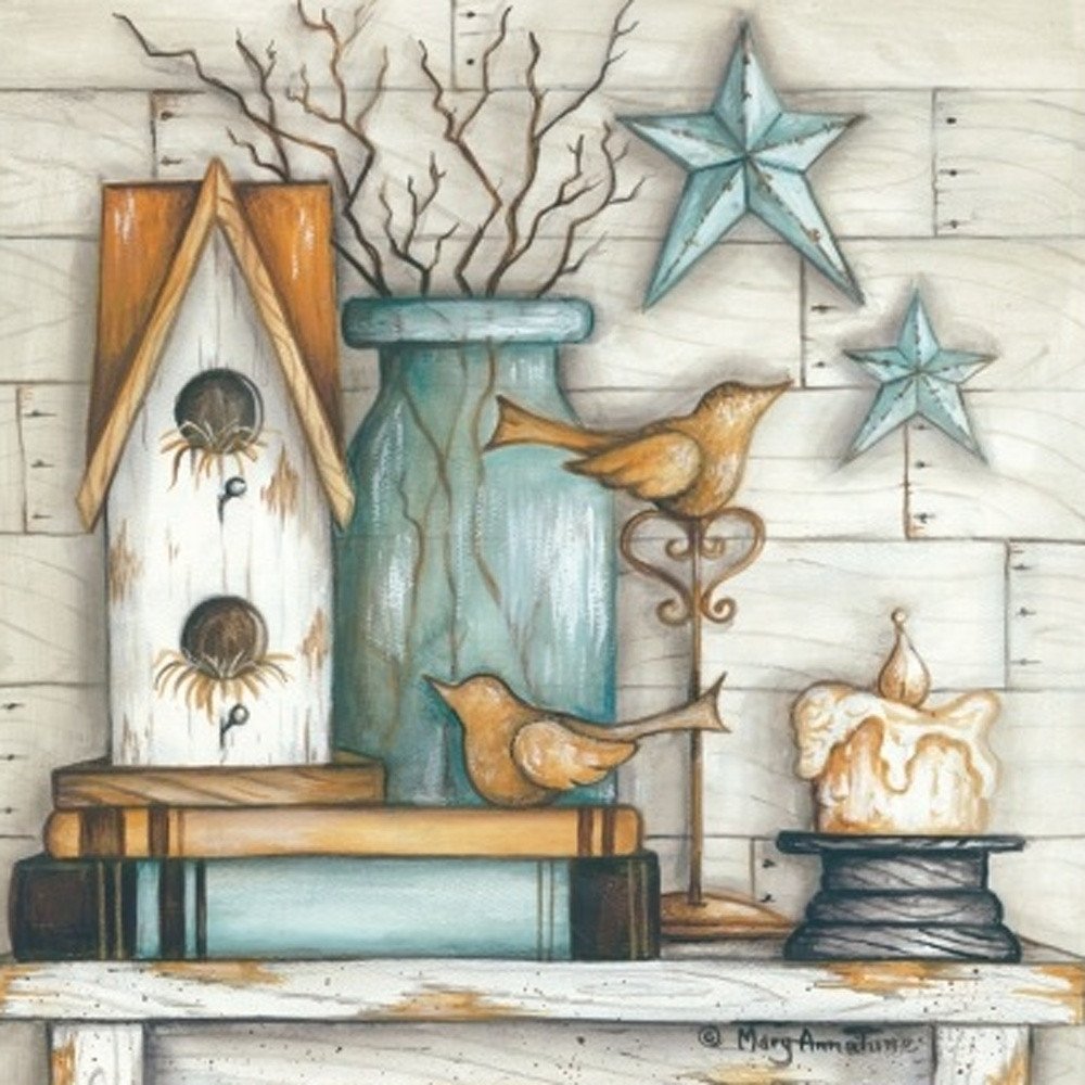 Set Of Two Marys Country Shelf 1 Black Framed Wall Art — view 4