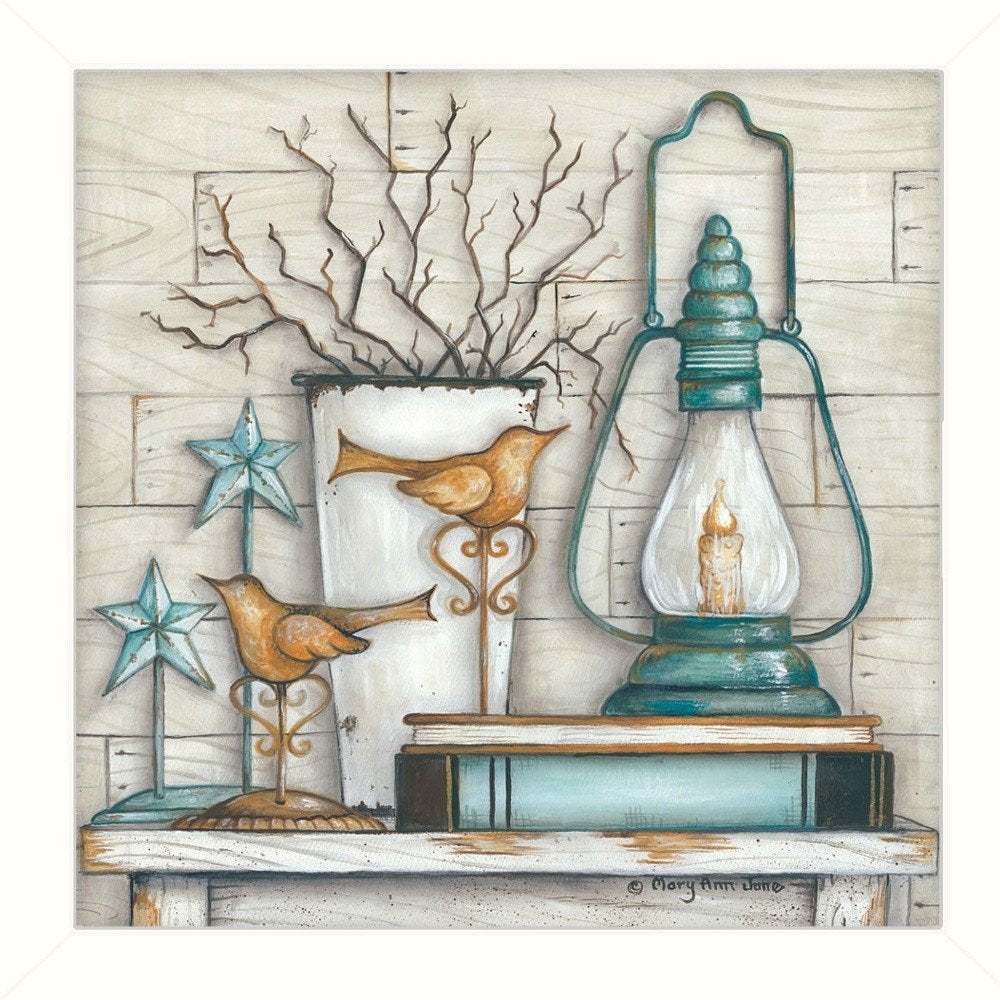 Set Of Two Marys Country Shelf 2 White Framed Wall Art — view 4