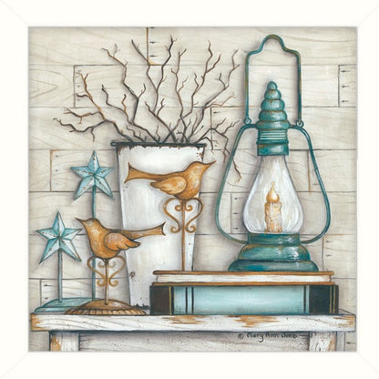 Set Of Two Marys Country Shelf 2 White Framed Wall Art