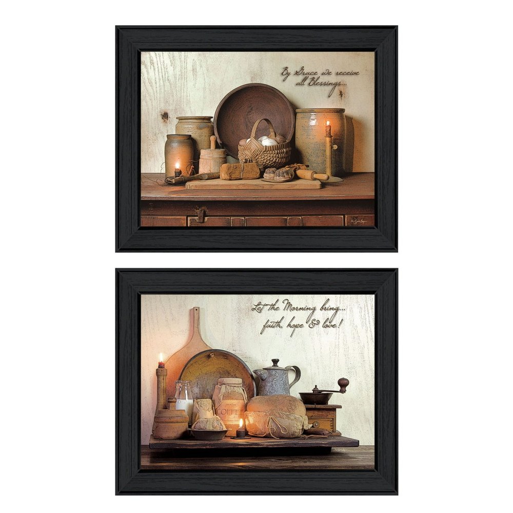 Set Of Two By Grace 2 Black Framed Wall Art — view 2