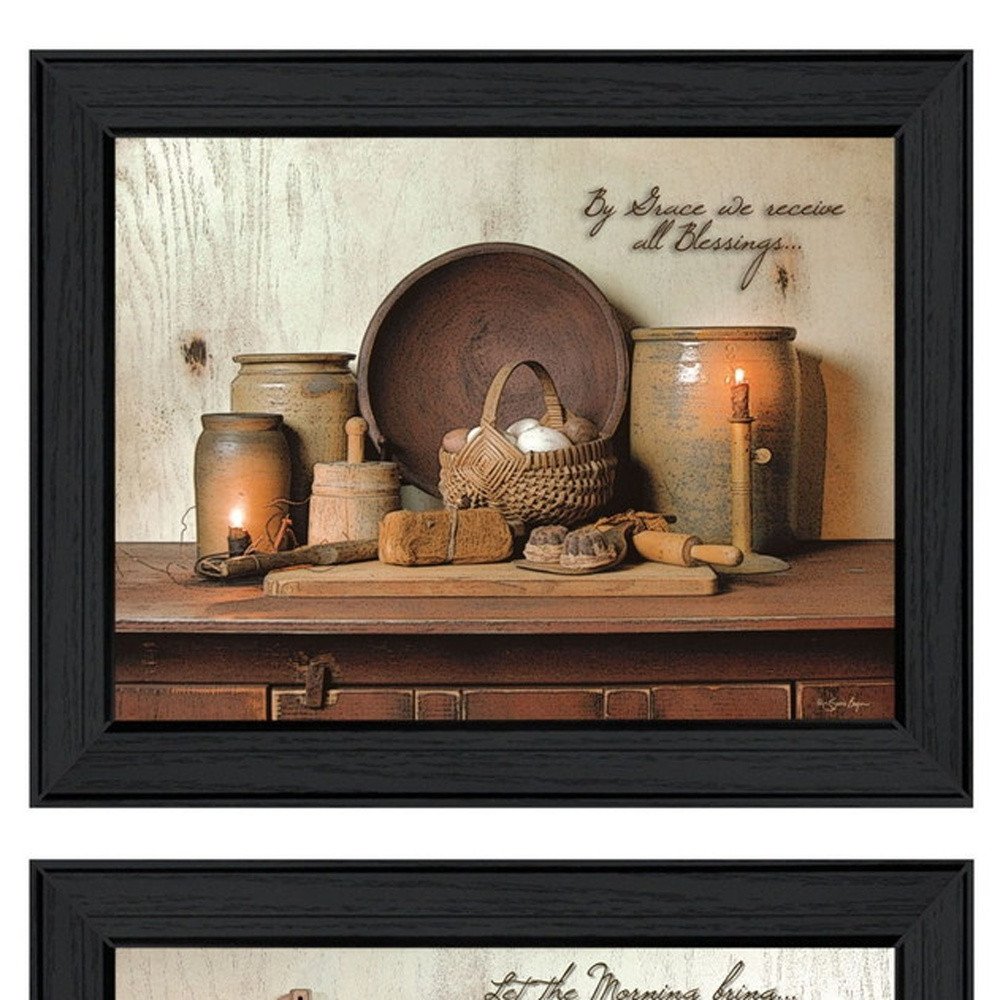 Set Of Two By Grace 2 Black Framed Wall Art — view 4