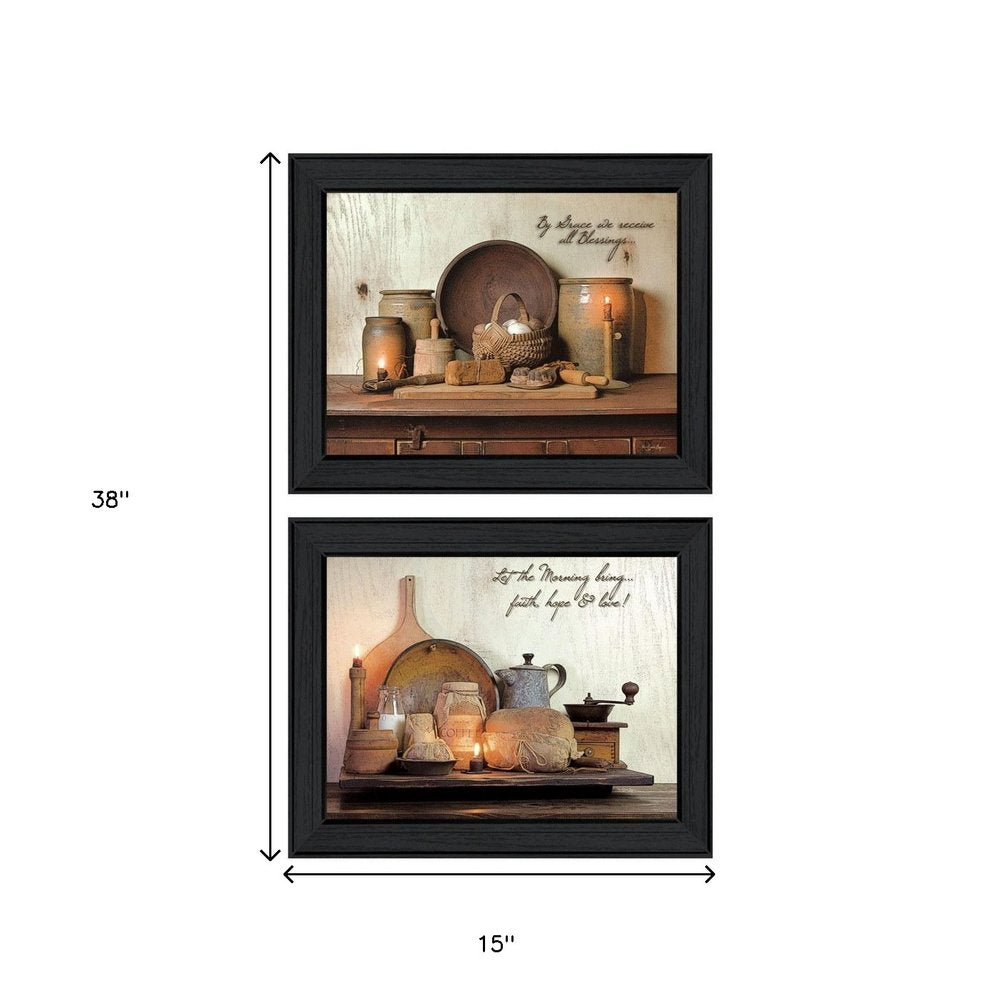 Set Of Two By Grace 2 Black Framed Wall Art — view 5