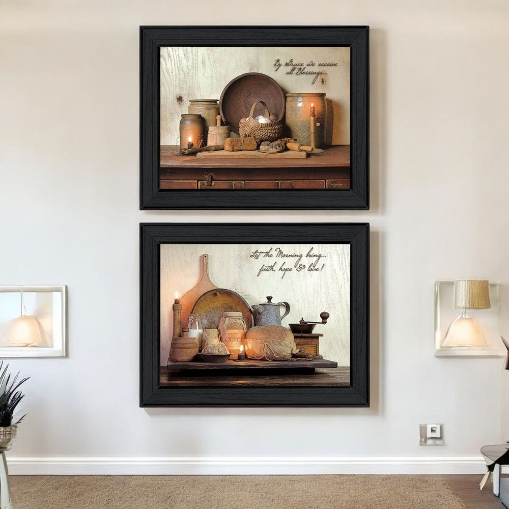 Set Of Two By Grace 2 Black Framed Wall Art — view 6