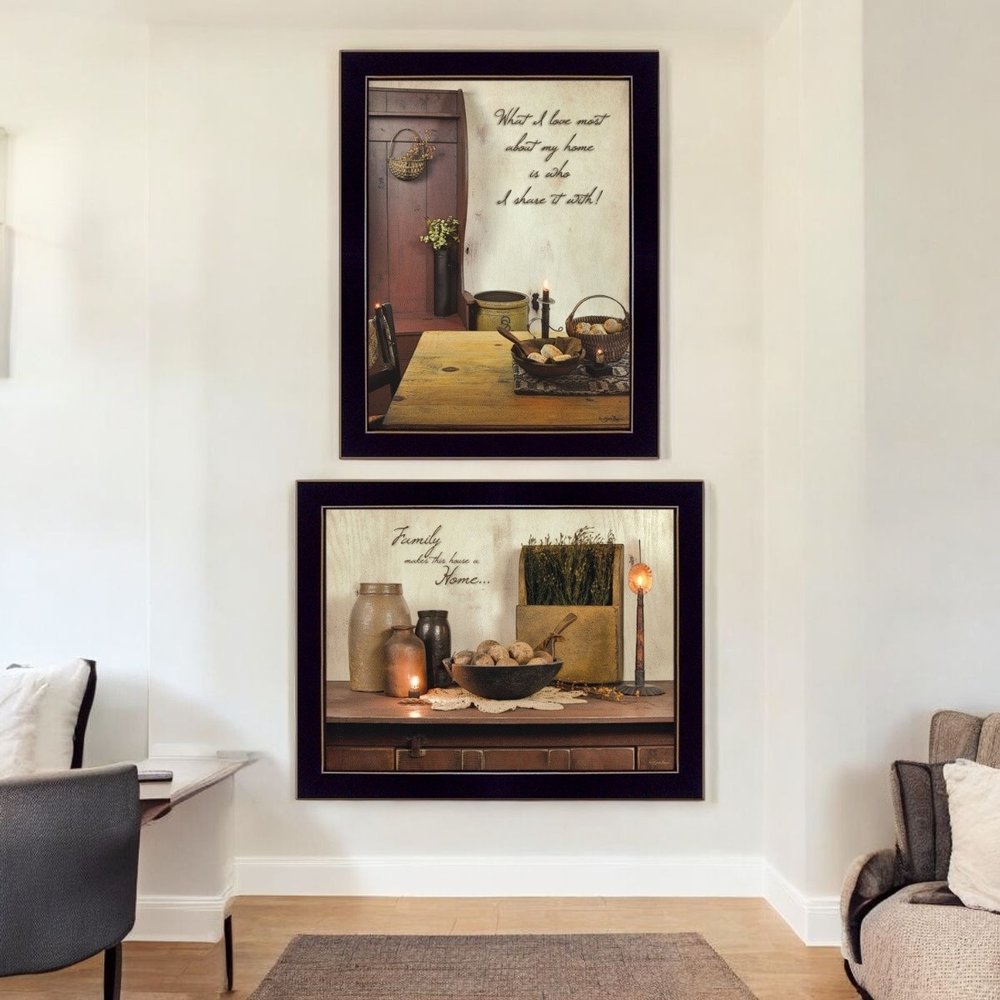 Set Of Two Home and Family Black Framed Wall Art — view 5