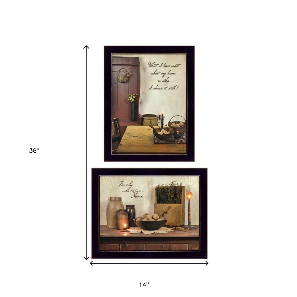 Set Of Two Home and Family Black Framed Wall Art — view 6