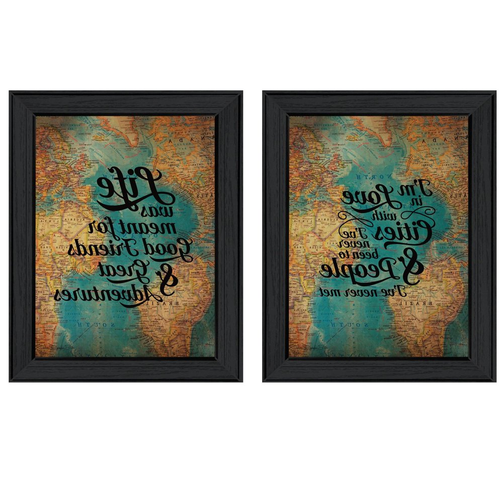 Set Of Two World Traveler Black Framed Wall Art — view 3